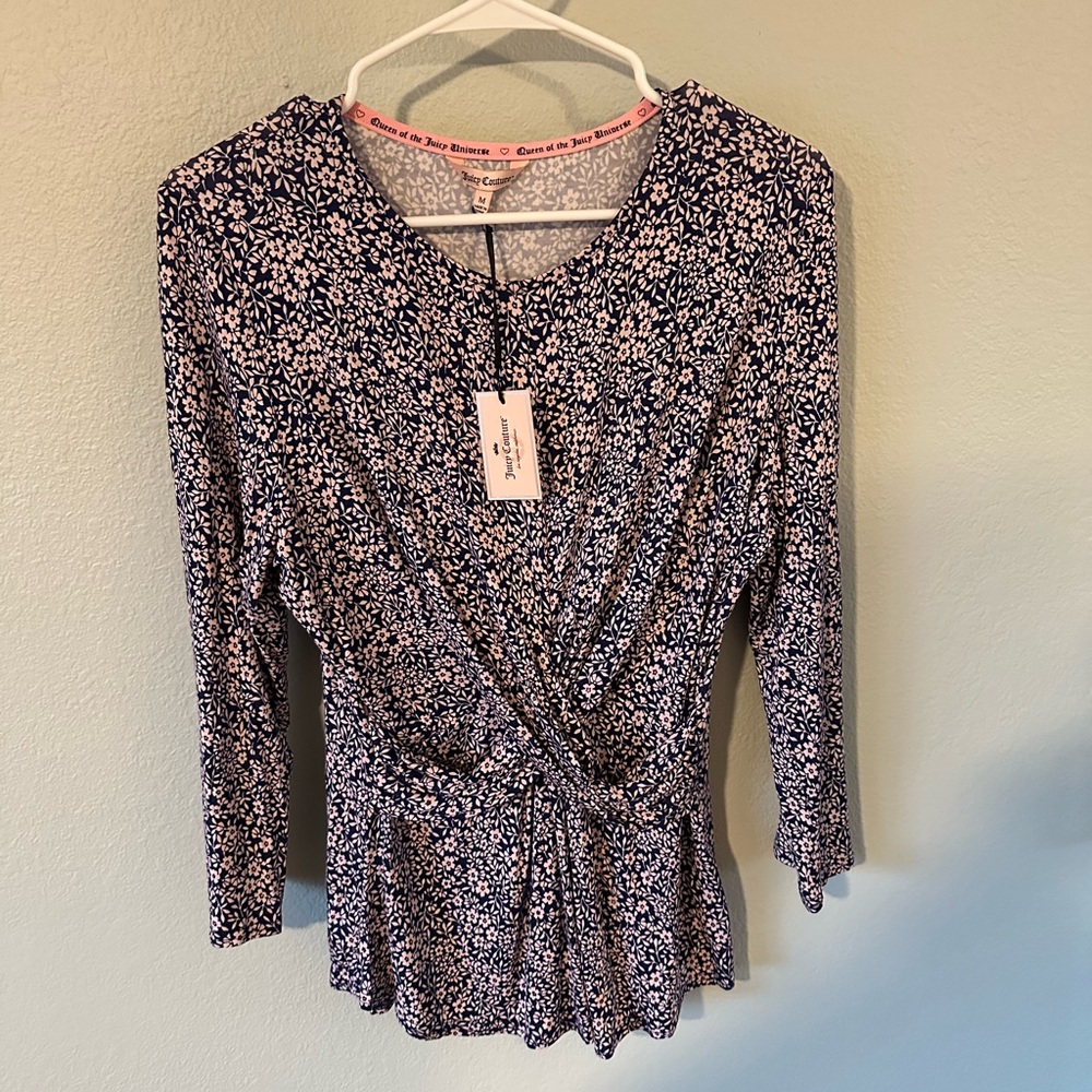 Women’s blouse, navy floral print